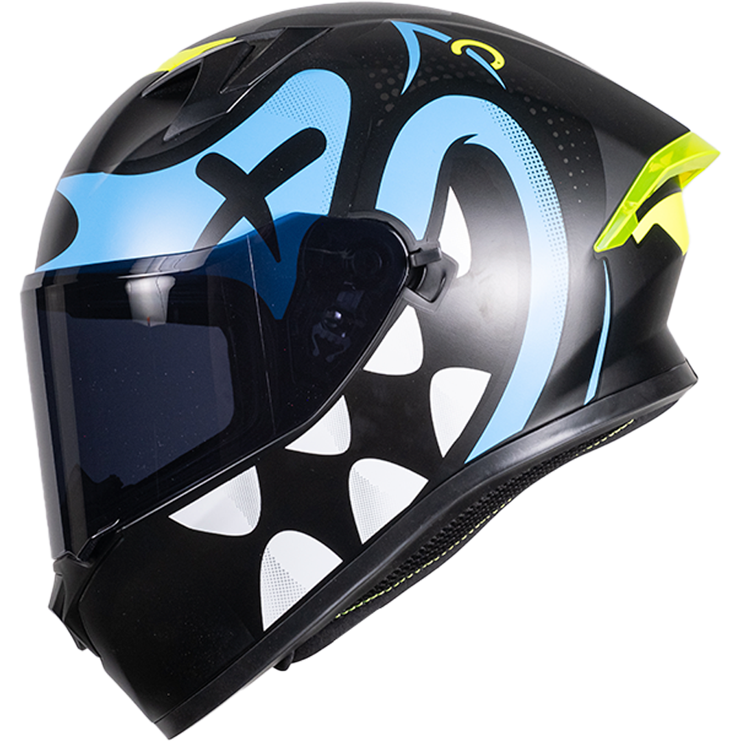 CASCO INTEGRAL PIXEL CRAZY AZUL KOV