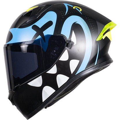 CASCO INTEGRAL PIXEL CRAZY AZUL KOV