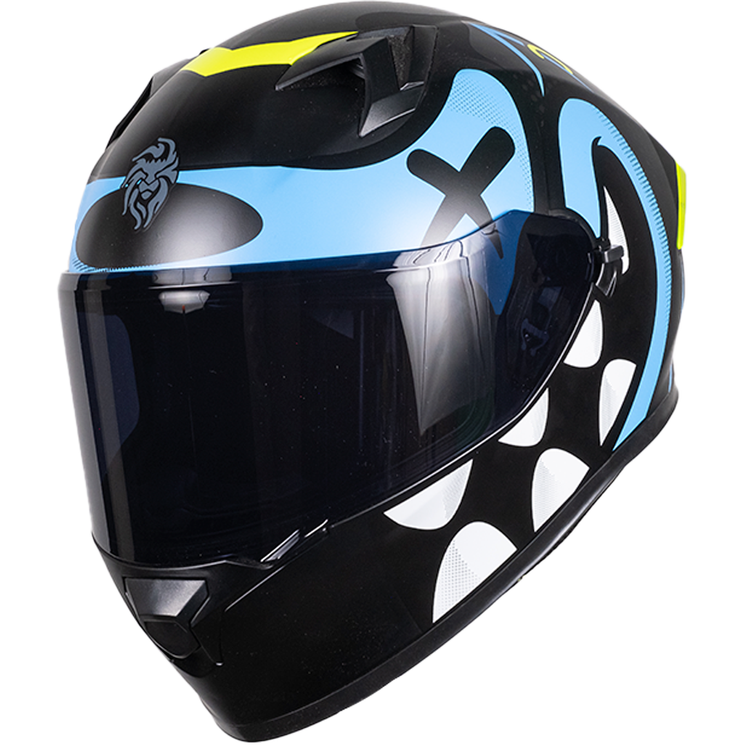 CASCO INTEGRAL PIXEL CRAZY AZUL KOV