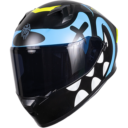 CASCO INTEGRAL PIXEL CRAZY AZUL KOV