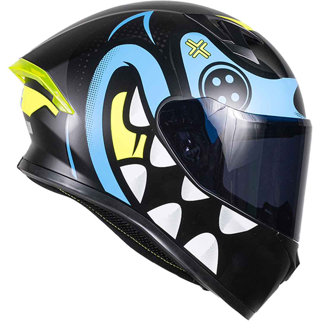 CASCO INTEGRAL PIXEL CRAZY AZUL KOV