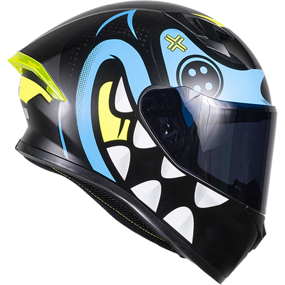 CASCO INTEGRAL PIXEL CRAZY AZUL KOV