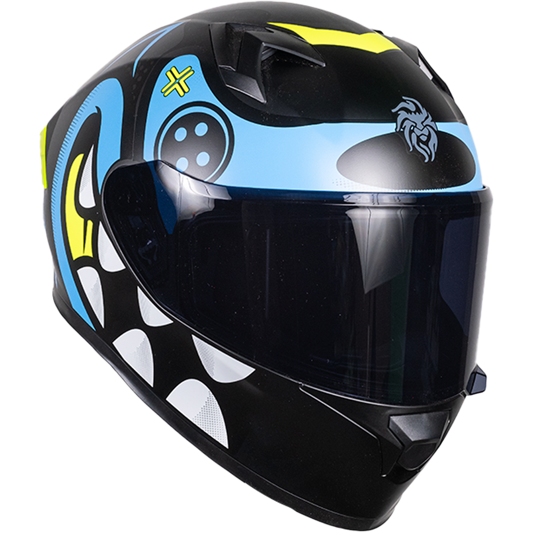 CASCO INTEGRAL PIXEL CRAZY AZUL KOV