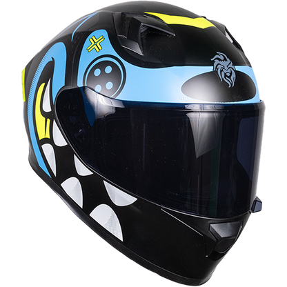 CASCO INTEGRAL PIXEL CRAZY AZUL KOV