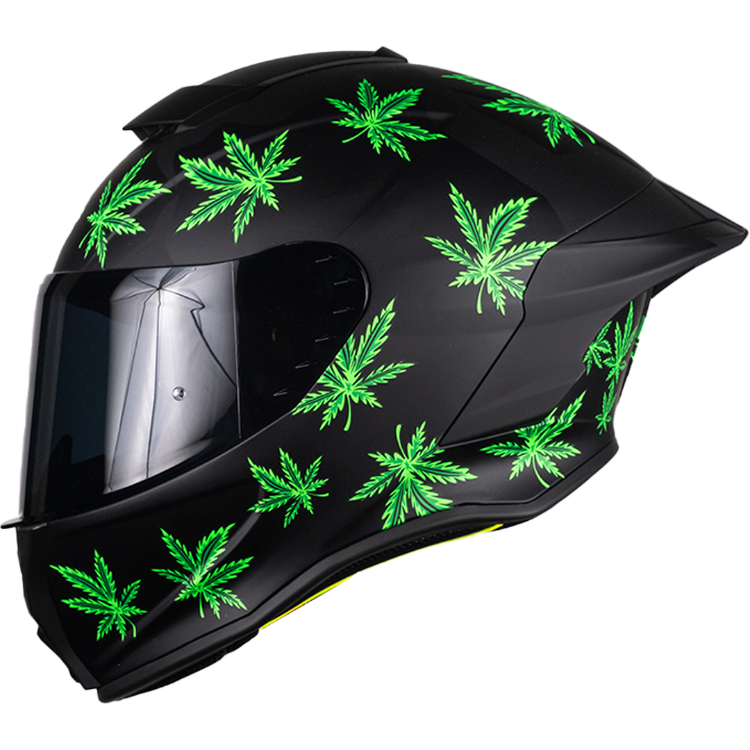 CASCO INTEGRAL BUSTER MARY JANE FLUORESCENTE NEGRO MATE KOV