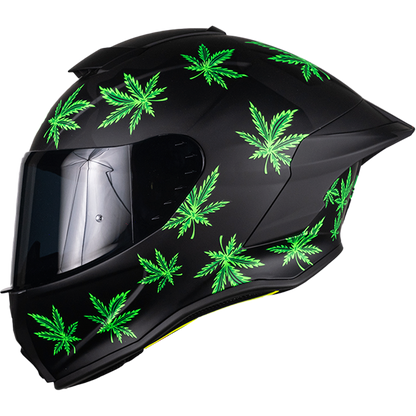 CASCO INTEGRAL BUSTER MARY JANE FLUORESCENTE NEGRO MATE KOV