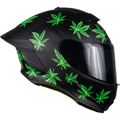 CASCO INTEGRAL BUSTER MARY JANE FLUORESCENTE NEGRO MATE KOV