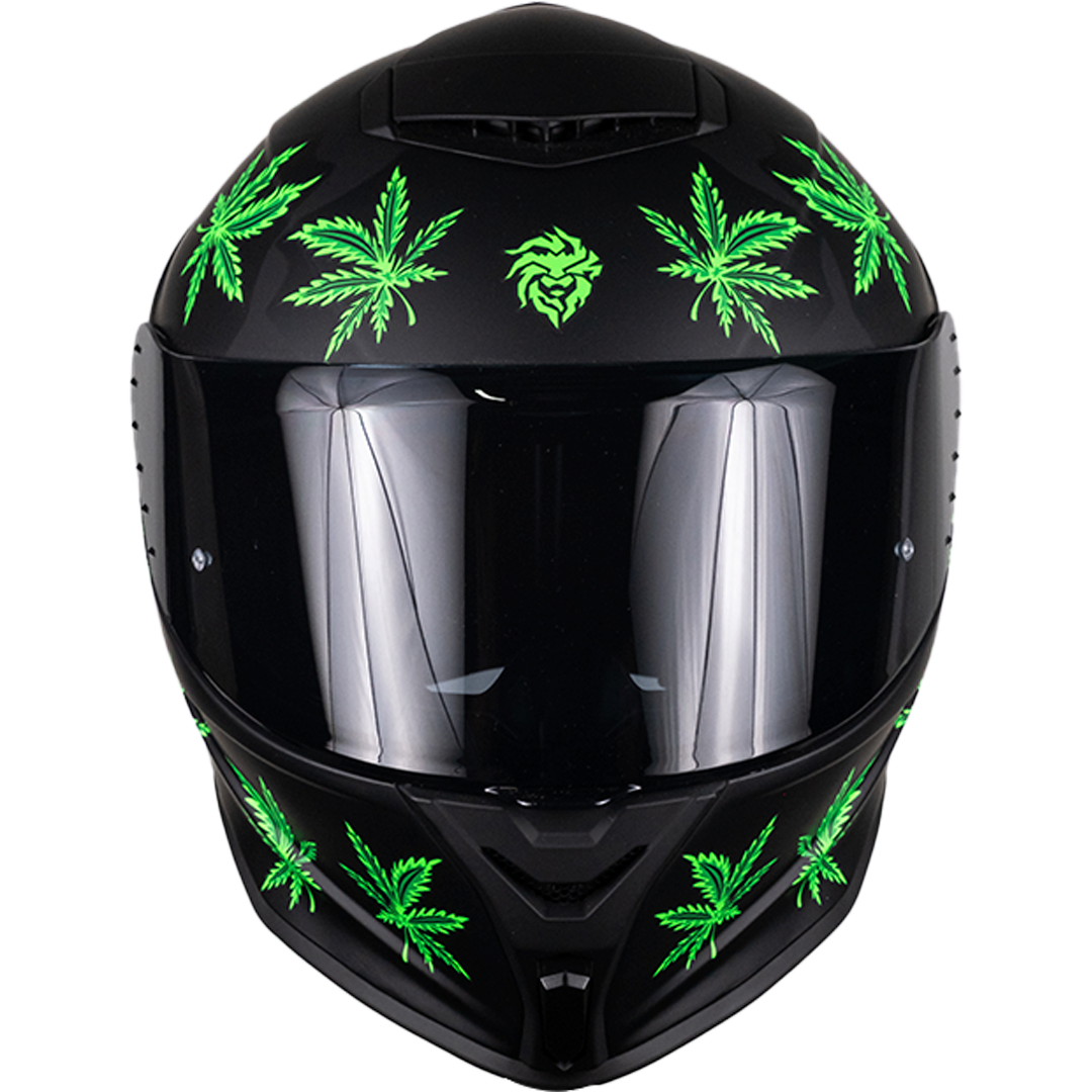 CASCO INTEGRAL BUSTER MARY JANE FLUORESCENTE NEGRO MATE KOV