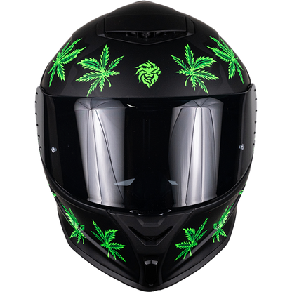 CASCO INTEGRAL BUSTER MARY JANE FLUORESCENTE NEGRO MATE KOV