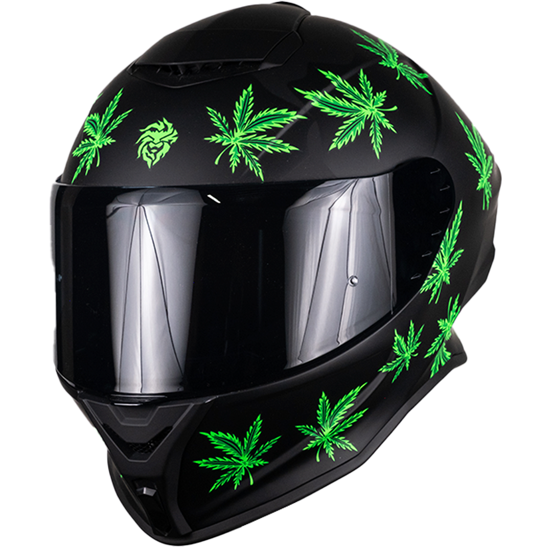 CASCO INTEGRAL BUSTER MARY JANE FLUORESCENTE NEGRO MATE KOV