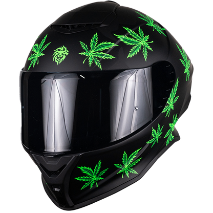 CASCO INTEGRAL BUSTER MARY JANE FLUORESCENTE NEGRO MATE KOV