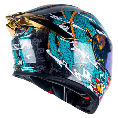 CASCO ABATIBLE THUNDER QUETZALCÓATL VERDE KOV